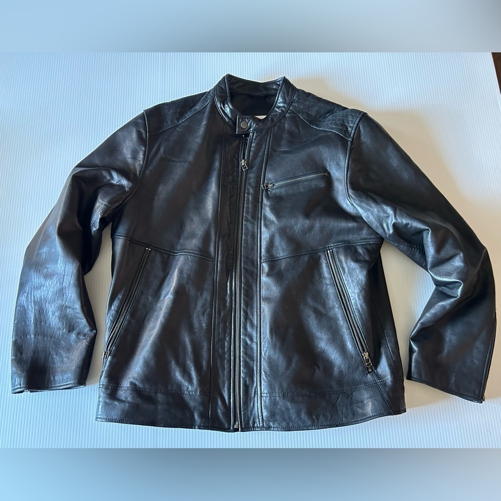 Calvin Klein Black Leather Jacket - Picture 7 of 7